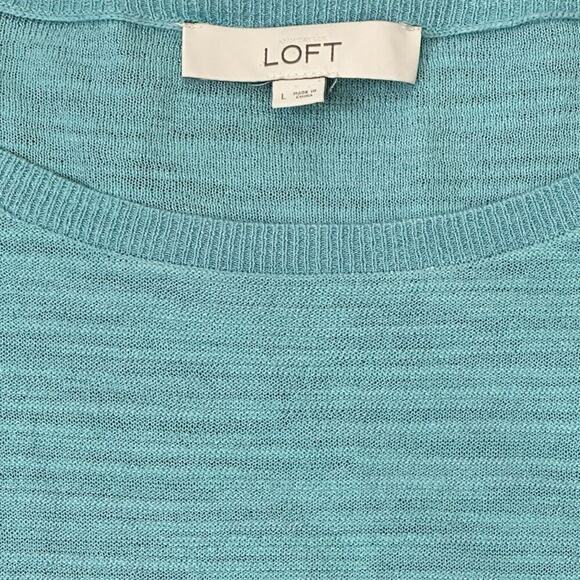 J. Jill - Lightweight Long Sleeve Crew Neck Pullover Sweater Turquoise Blue - Picture 9 of 10